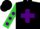 Silk - Black, purple cross, lime green sleeves, purple dots, black cap