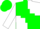 Silk - Green, black, white quarters, 'k', 'r', green cross on white sleeves