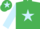 Silk - Emerald green, light blue star, sleeves and star on cap