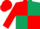 Silk - Red and dark green (quartered), red sleeves and cap