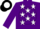 Silk - Purple, white stars, black 't' on white ball