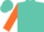 Silk - Turquoise, orange ''j'' orange sleeves