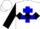 Silk - White, blue cross of lorraine, black diamond hoop on sleeves