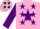 Silk - Pink, black horseshoe, purple star, purple stars front & sleeves