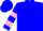 Silk - Blue, blue '1' on pink hearts, pink bars on sleeves