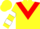 Silk - Yellow, red chevron, white bars on sleeves, yellow cap