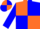 Silk - Orange and blue triangular thirds, orange and blue quartered sleeves