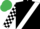Silk - Black, white sash, checked sleeves, emerald green cap