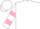 Silk - White, pink 'ld' and crown, pink bars on sleeves