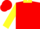 Silk - Red, yellow collar, red hoops on yellow sleeves
