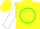 Silk - Yellow, green circle, white sleeves, yellow cuffs