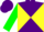 Silk - Purple and yellow diagonal quarters, green sleeves