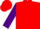 Silk - Red, white circled purple 'g', on sleeves