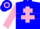 Silk - Blue, pink cross of lorraine, pink hoop on slvs