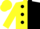 Silk - Yellow & black halves, black dots on yellow slvs