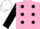 Silk - Pink, black spots, black sleeves, pink armlet, white cap