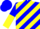 Silk - Blue and yellow diagonal stripes, blue and yellow halved sleeves