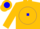 Silk - Gold, blue 'abc' in gold blocks in blue ball