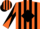Silk - Orange,black diamond panels, orange and black diagonal quartered sleeves