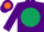 Silk - Purple, orange and yellow mushroom on dark green ball
