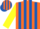 Silk - Orange and Royal Blue stripes, Yellow sleeves