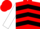 Silk - Red, black 'gtip' and chevrons, white sleeves, red cap