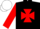 Silk - Black, red maltese cross and sleeves, white cap