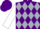 Silk - Purple, silver diamonds, white sleeves, purple cap