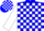 Silk - Blue,  blue and white  blocks on sleeves