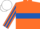 Silk - Orange, royal blue hoop, striped sleeves, white cap