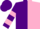 Silk - Purple, pink diagonal halves, purple with pink hoops on sleeves, purple cap