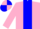 Silk - Pink, blue panel, pink and blue Quartered cap