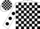 Silk - White, black blocks, black dots on slvs