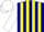 Silk - Navy blue, yellow stripes on white sleeves, white cap