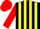 Silk - Black and yellow stripes, red sleeves and cap