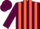 Silk - Maroon and Orange stripes, Maroon sleeves and cap
