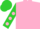 Silk - Pink, pink dots on lime green sleeves, pink dots on lime cap