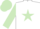 Silk - White, light green star, light green sleeves & cap