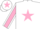 Silk - White body, pink star, pink arms, white seams, white cap, pink star