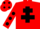 Silk - Red, black cross of lorraine, black spots on sleeves, red cap, black spots