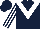 Silk - Dark blue, white chevron, white and dark blue striped sleeves