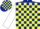 Silk - Dark blue, yellow blocks, white sleeves