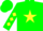 Silk - Green, yellow star, yellow diamonds on sleeves