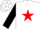 Silk - White, red star, black sleeves