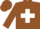 Silk - Brown, white cross, white bar on sleeves