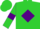 Silk - Lime Green, Purple Diamond Frame, Purple armlets On Sleeves