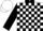 Silk - White, black collar, white 'lz' in black emblem, black blocks on sleeves, white cap