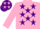 Silk - Pink, purple horsehead, purple stars on pink sleeve