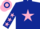 Silk - Dark blue, pink star, pink stars on sleeves, pink & dark blue hooped cap
