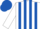 Silk - White & royal blue stripes, royal blue cap